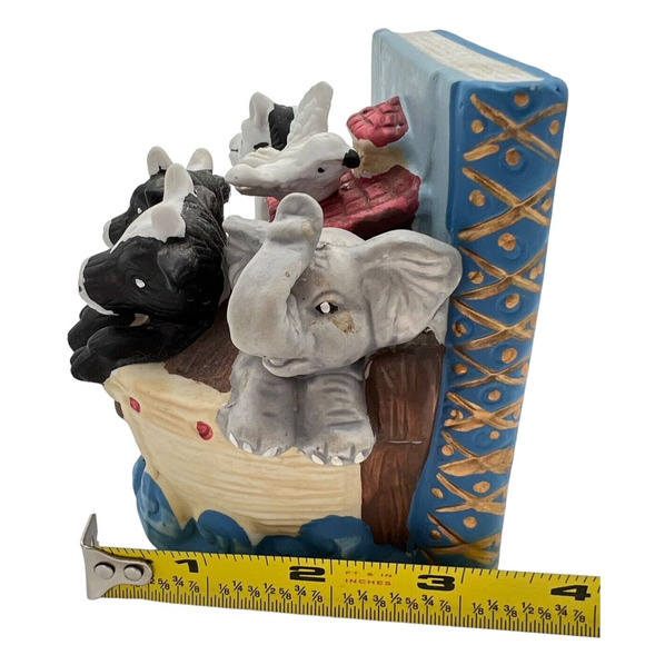 Noahs Ark Bookends Hand Painted Ceramic Childrens Books Bible Character Story - Picture 11 of 13